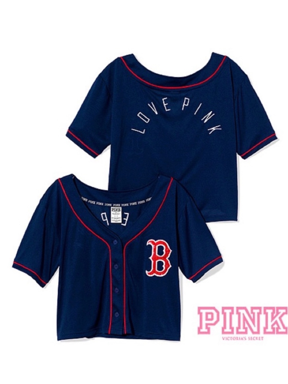 Victoria’s Secret PINK Cropped Red Sox Jersey